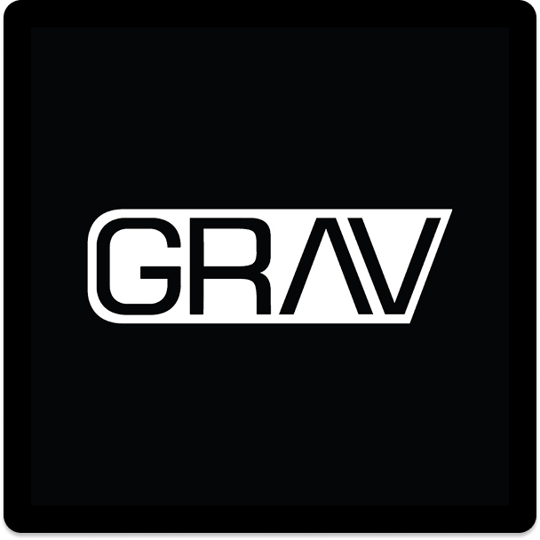 GRAV glass logo
